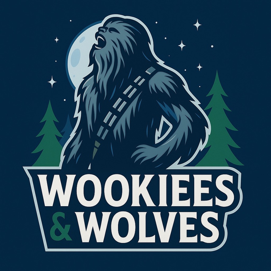 Wookiees & Wolves logo featuring a roaring Wookiee beneath a moon